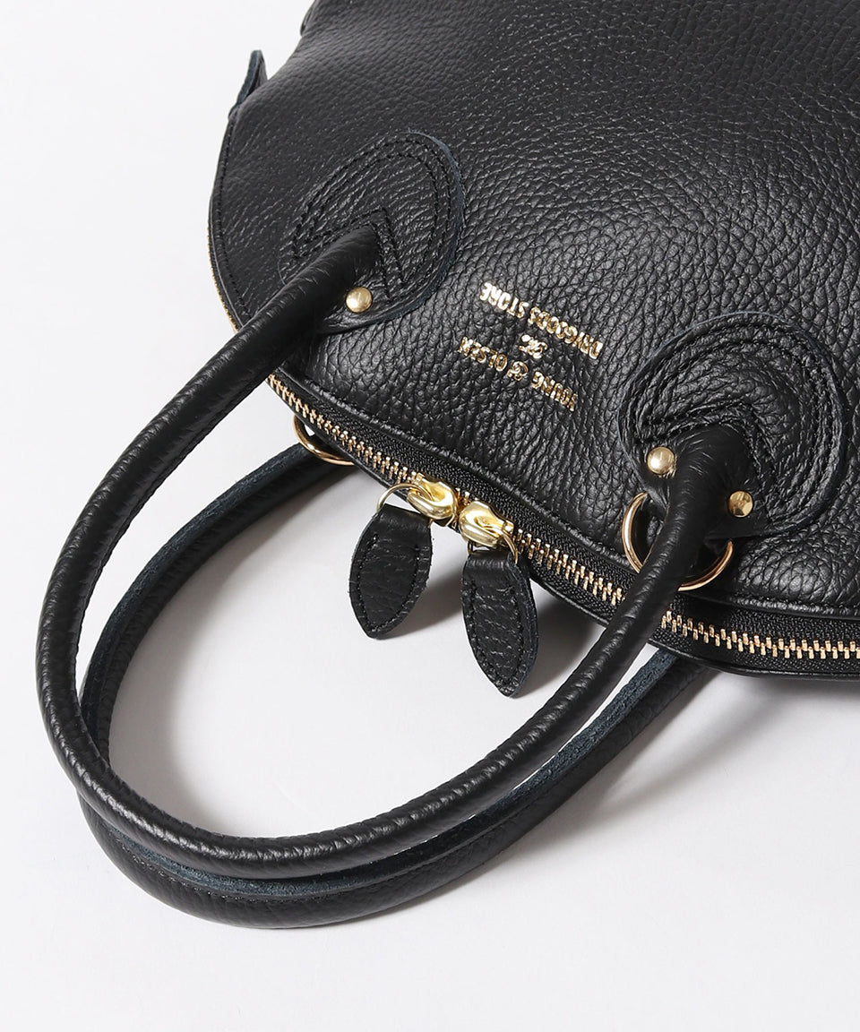 YOUNG & OLSEN/ヤングアンドオルセン EMBOSSED LEATHER ZIP BOAT BAG S