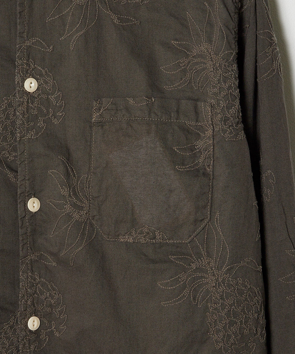 REMI RELIEF/レミレリーフ アロハ総柄刺繍SHIRT(パイナップル)