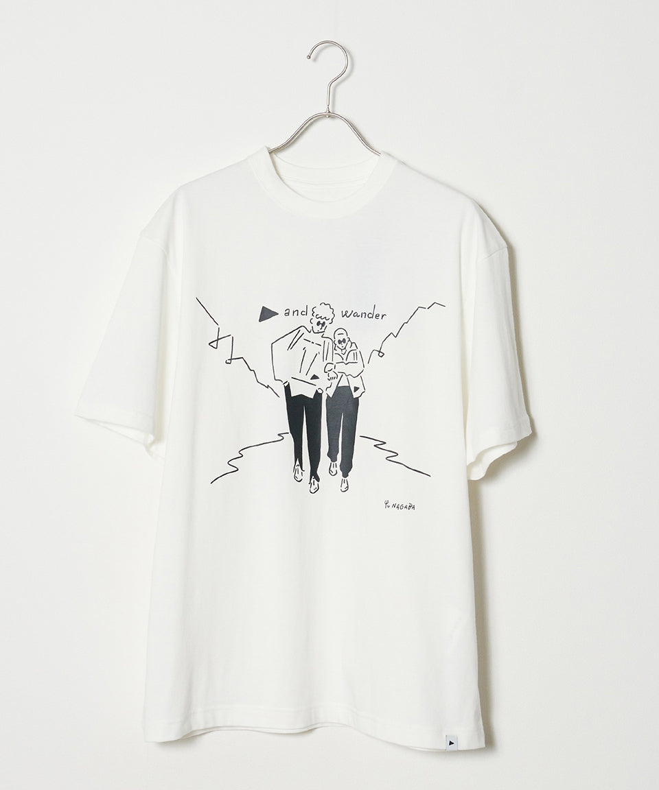 and wander/アンドワンダー Yu Nagaba printed T – UNSTOA