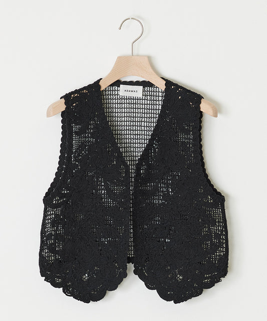 ADAWAS / LILY EMBROIDERY V-NECK VEST Vネックベスト