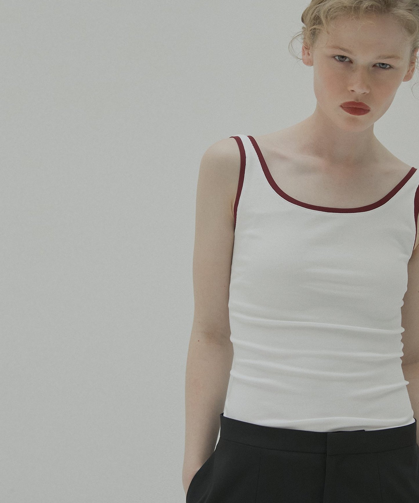 LE CIEL BLEU / Color Trimmed Tank Top タンクタップ