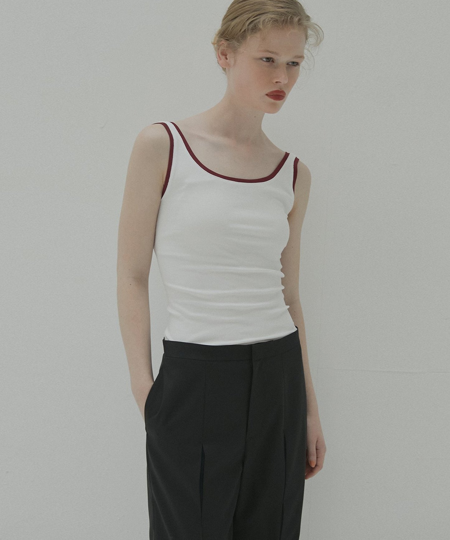 LE CIEL BLEU / Color Trimmed Tank Top タンクタップ