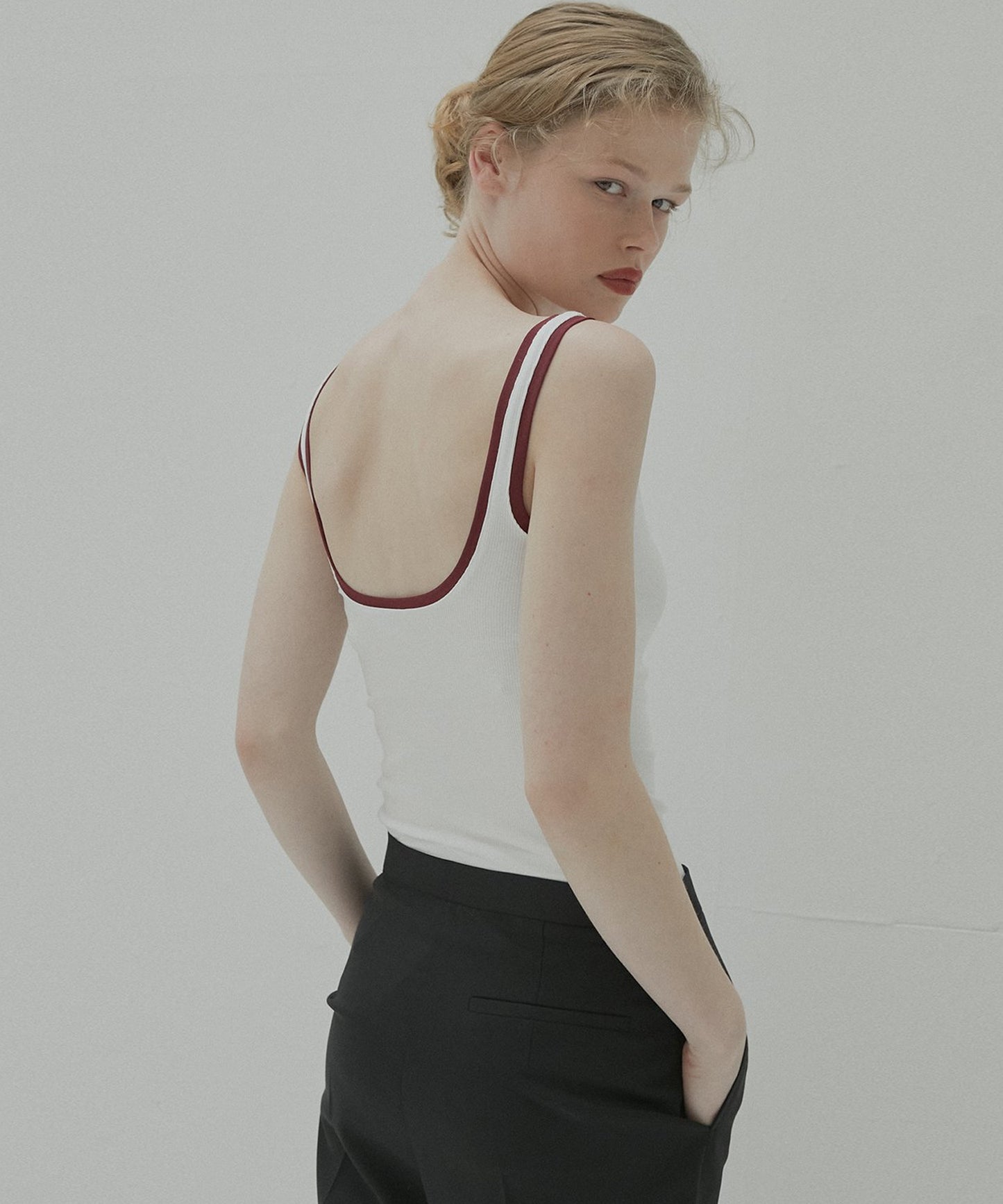 LE CIEL BLEU / Color Trimmed Tank Top タンクタップ