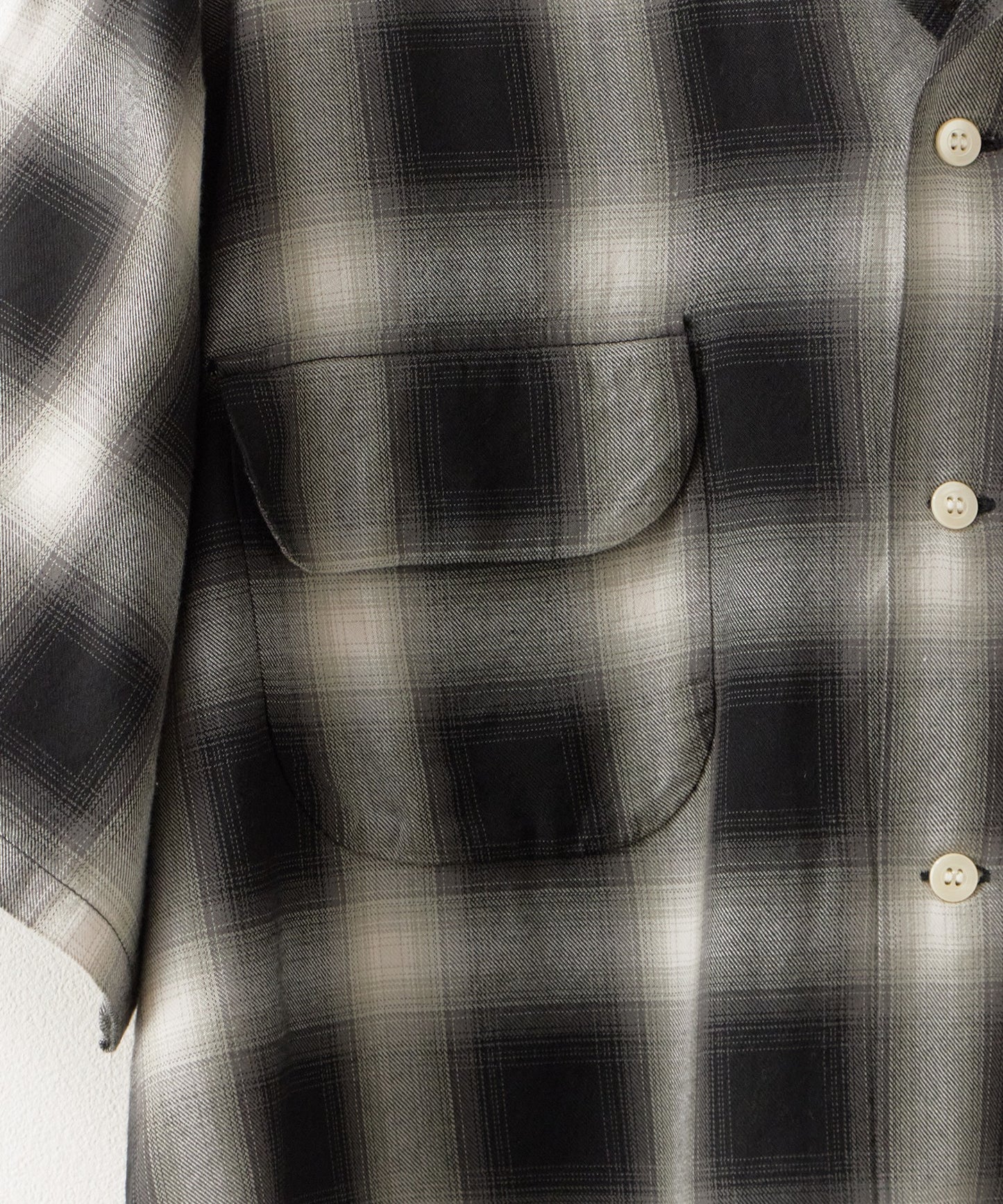 orSlow / OMBRE CHECK SHORT SLEEVE SHIRT BLACK / オンブレチェック ショートスリーブシャツ