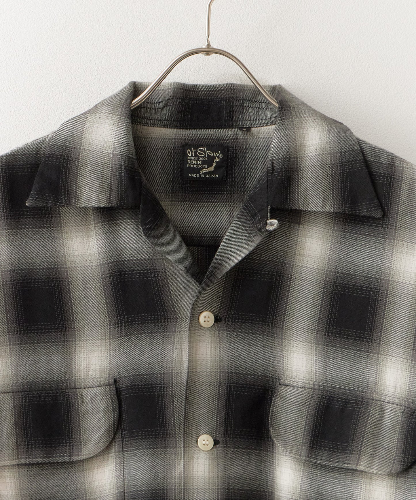 orSlow / OMBRE CHECK SHORT SLEEVE SHIRT BLACK / オンブレチェック ショートスリーブシャツ