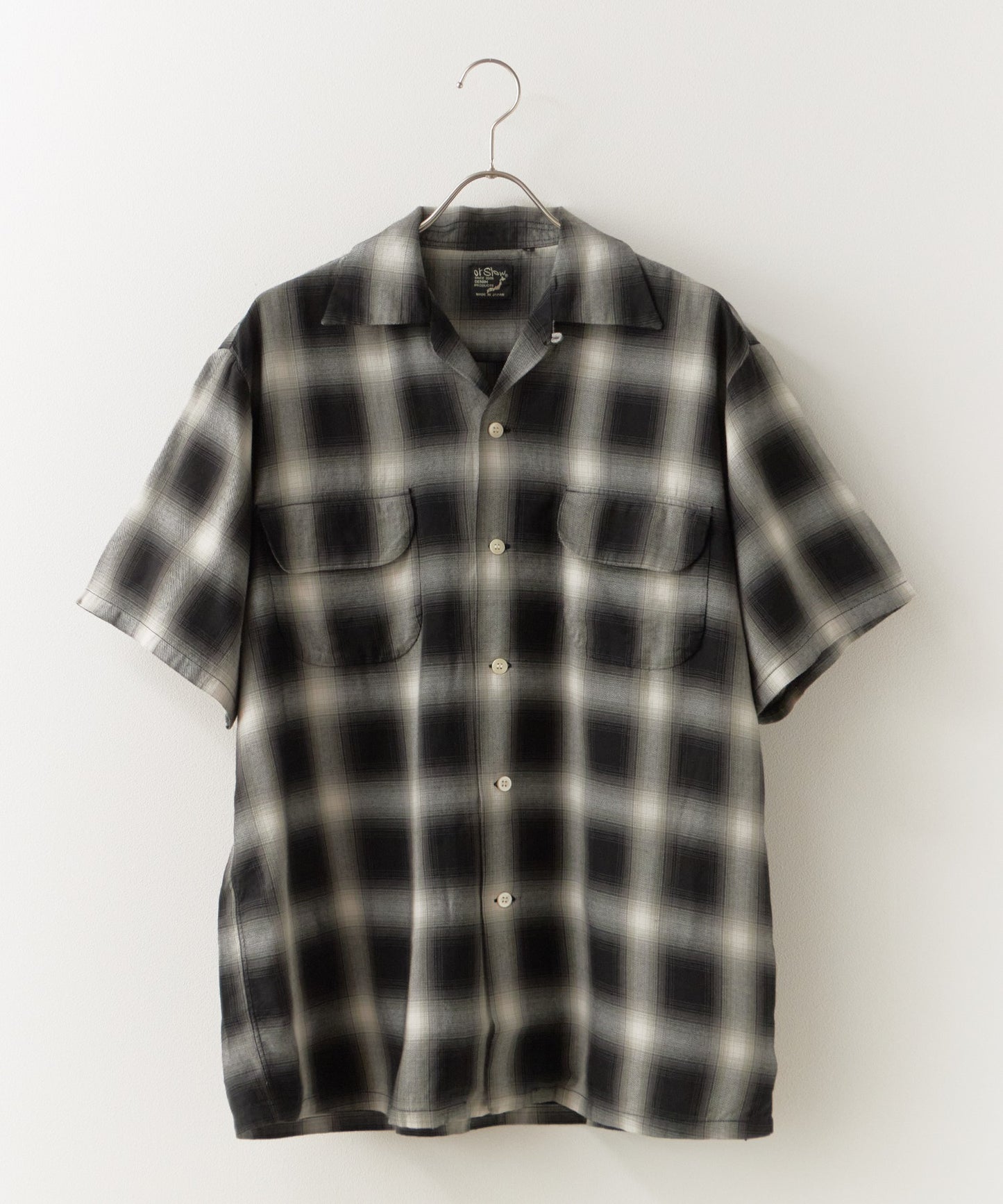 orSlow / OMBRE CHECK SHORT SLEEVE SHIRT BLACK / オンブレチェック ショートスリーブシャツ