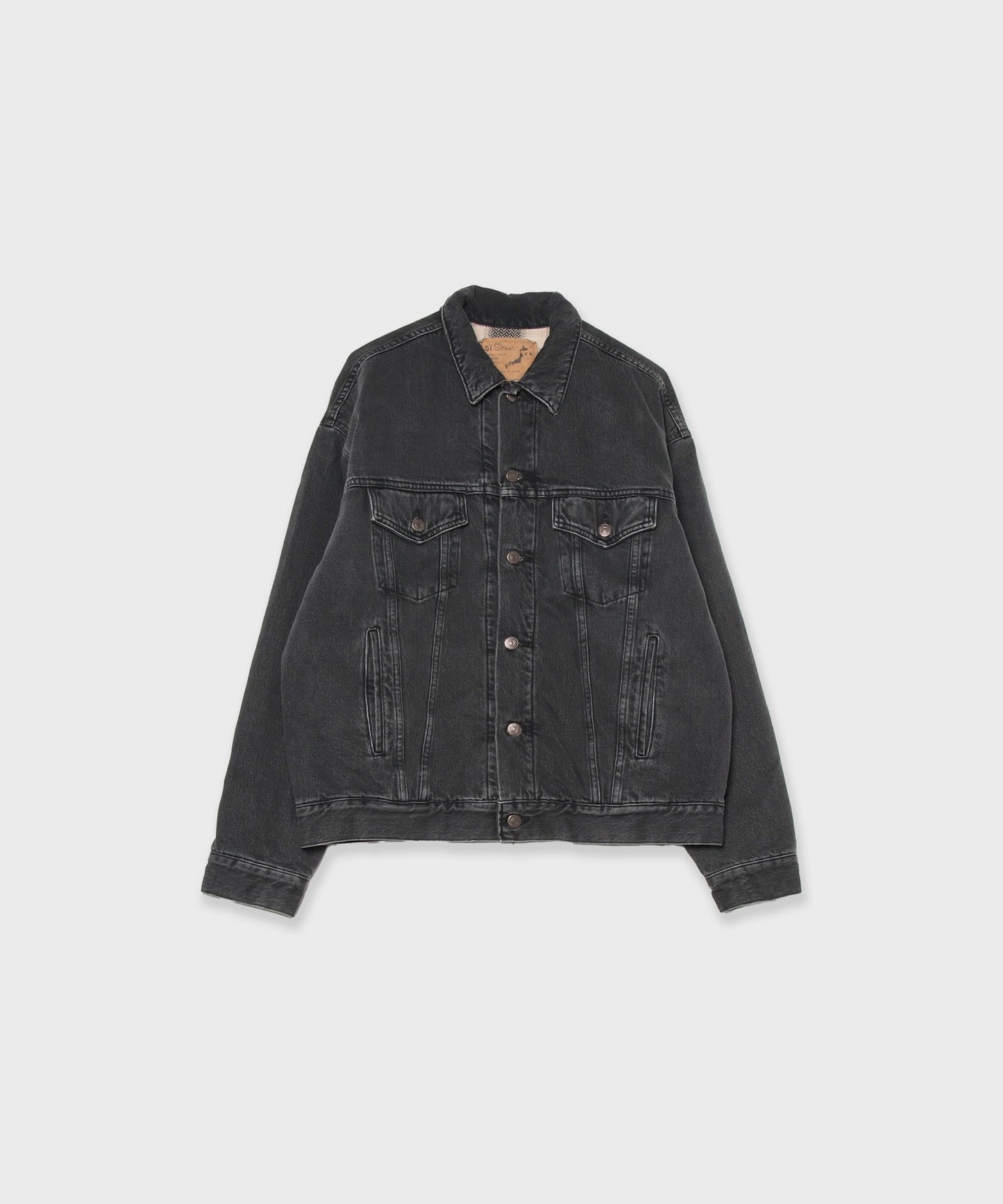 orSlow / ORGANIC COTTON FLANNEL CHECK LINING BLACK DENIM JACKET