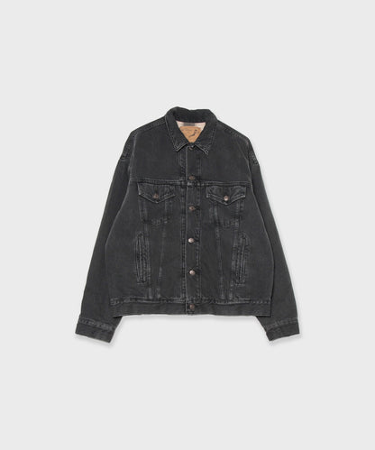 orSlow / ORGANIC COTTON FLANNEL CHECK LINING BLACK DENIM JACKET