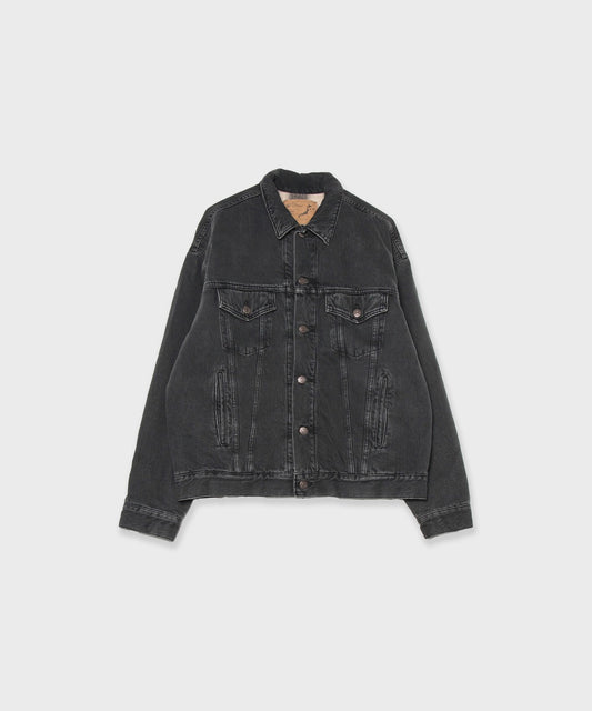 orSlow / ORGANIC COTTON FLANNEL CHECK LINING BLACK DENIM JACKET
