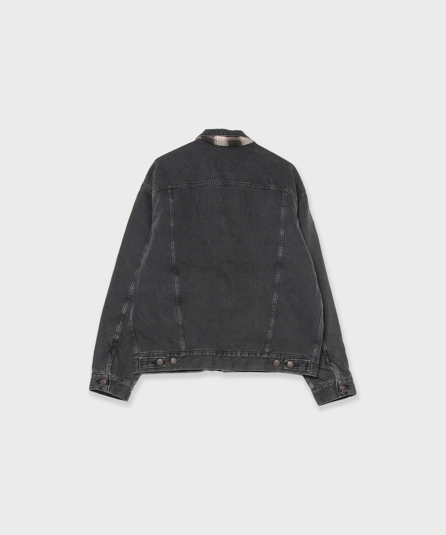 orSlow / ORGANIC COTTON FLANNEL CHECK LINING BLACK DENIM JACKET