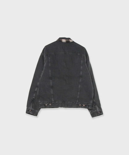 orSlow / ORGANIC COTTON FLANNEL CHECK LINING BLACK DENIM JACKET