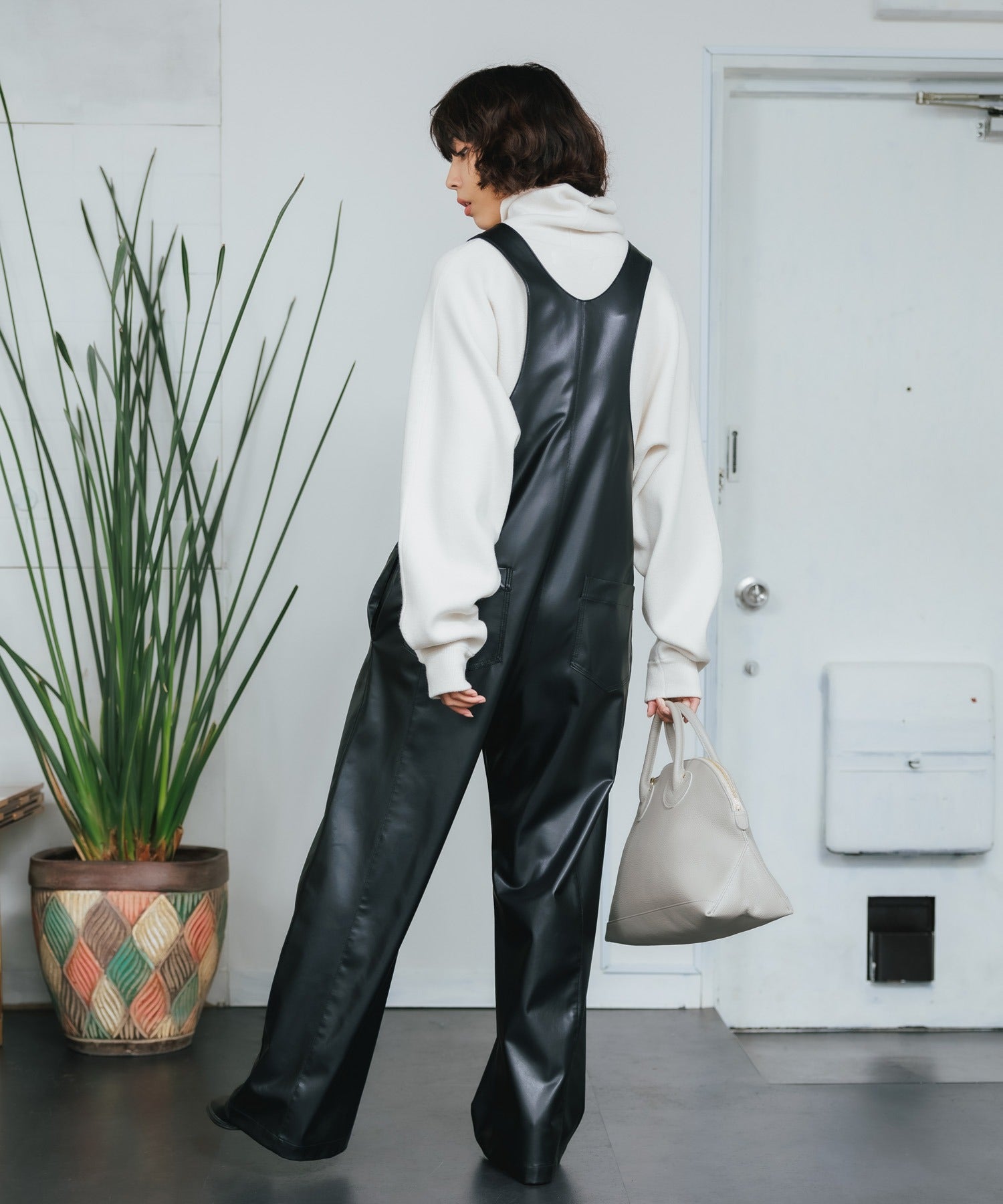 SAYAKADAVIS/サヤカデイヴィス Vegan Leather Overalls