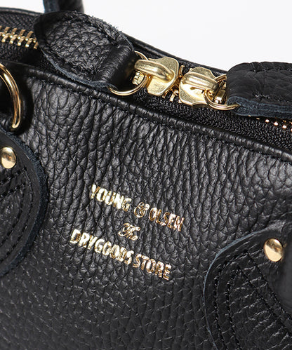 YOUNG & OLSEN/ヤングアンドオルセン EMBOSSED LEATHER ZIP BOAT BAG S