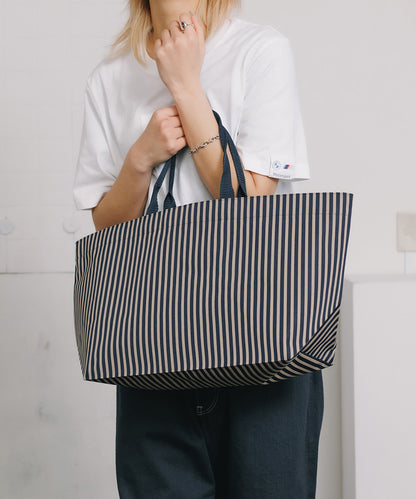 HOLLINGWORTH COUNTRY OUTFITTER/ホリングワース カントリーアウトフィッターズ Web Handle Deckchair Stripe Tote L