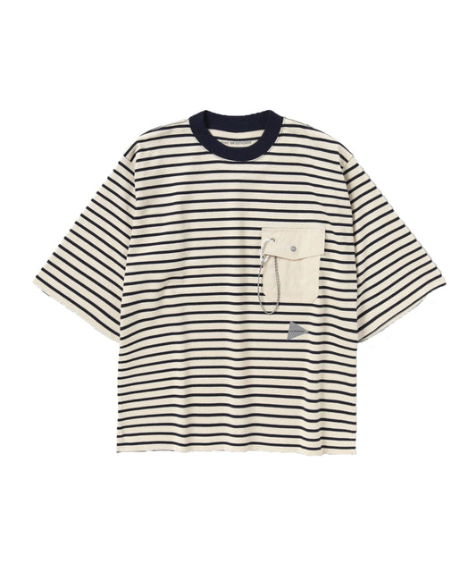 and wander / Striped pocket H/S T Striped