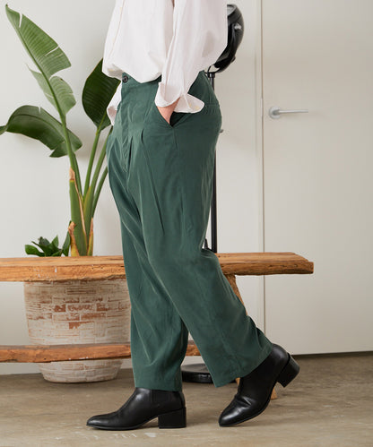 MR.OLIVE/ミスターオリーブ T-R POWDER CLOTH - 2TACK WIDE EASY PANTS