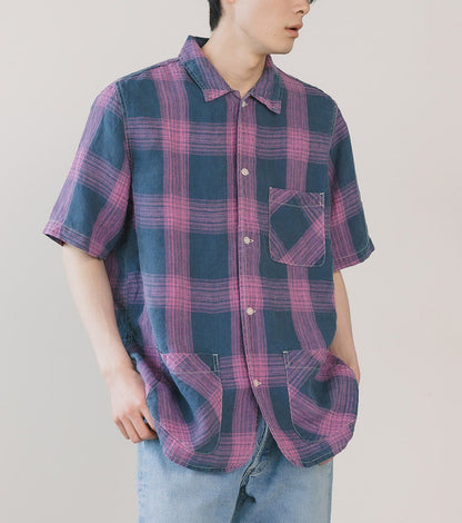 REMI RELIEF/レミレリーフ リネンチェックS/S SHIRT