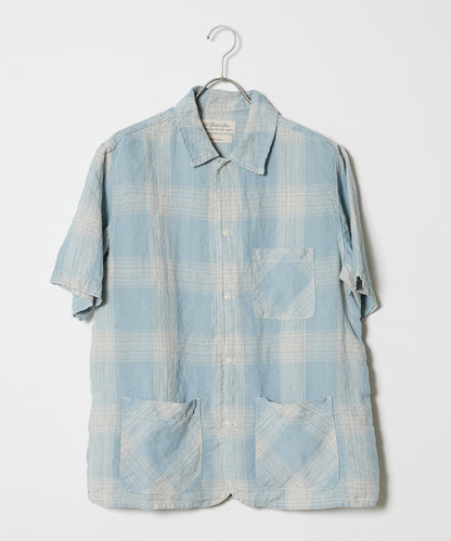 REMI RELIEF/レミレリーフ リネンチェックS/S SHIRT