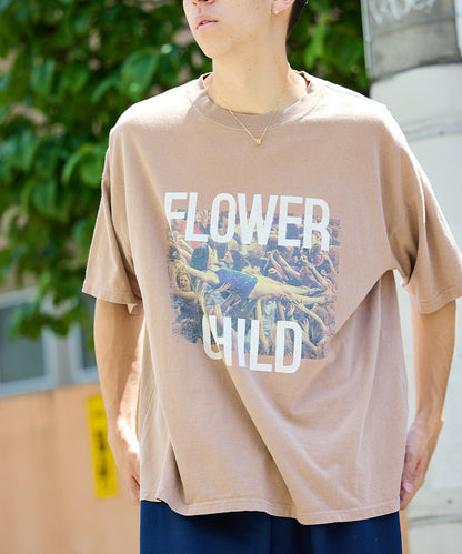 REMI RELIEF/レミレリーフ HARD SP加工20/-天竺BIGサイズT(FLOWER CHILD)