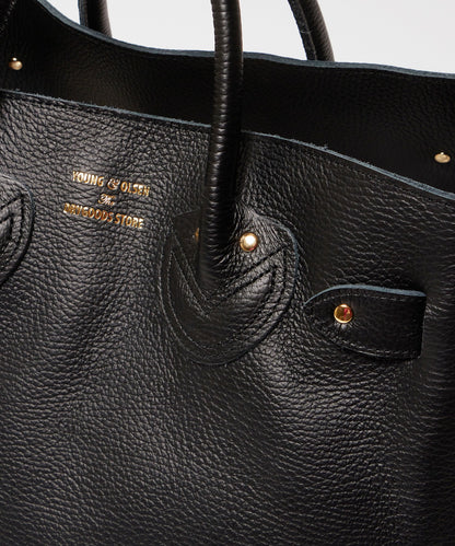 YOUNG & OLSEN / EMBOSSED LEATHER BELTED TOTE M