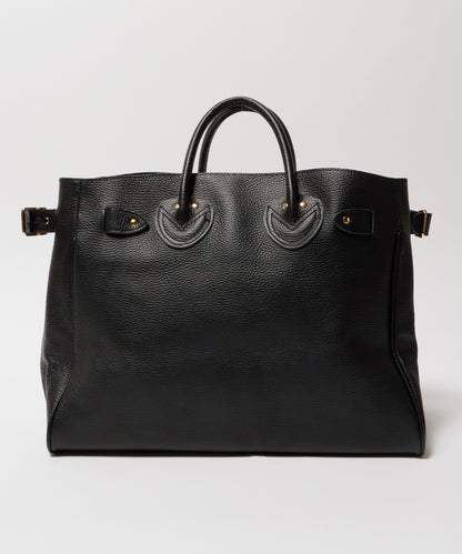 YOUNG & OLSEN / EMBOSSED LEATHER BELTED TOTE M