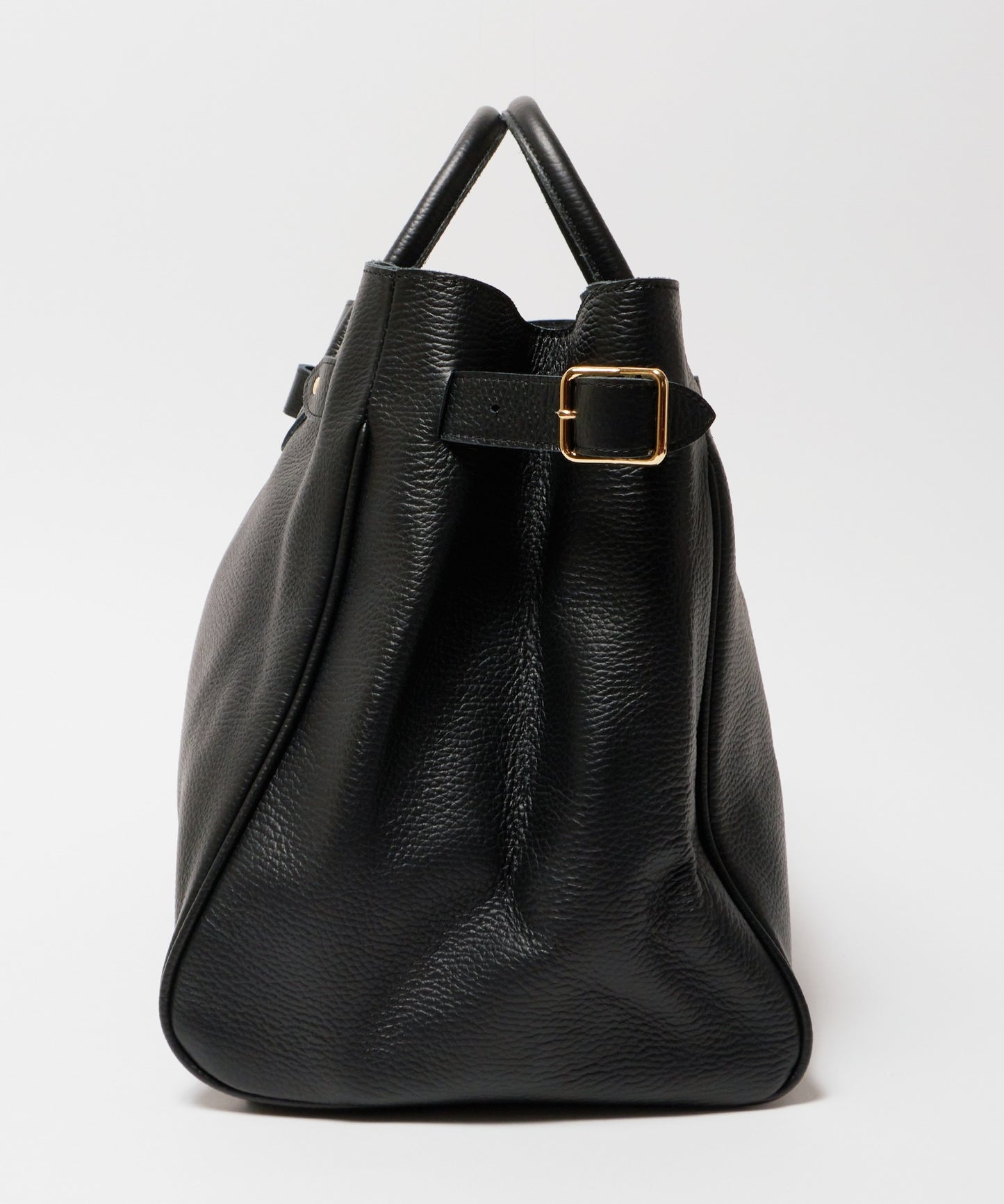 YOUNG & OLSEN / EMBOSSED LEATHER BELTED TOTE M