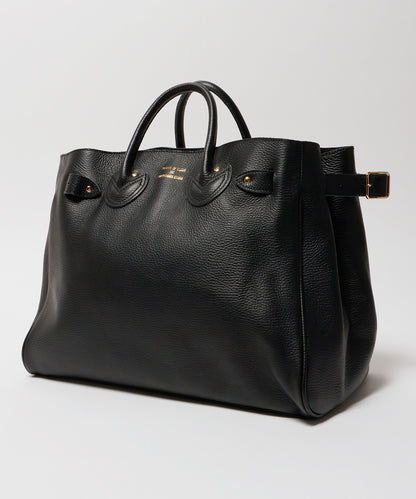 YOUNG & OLSEN / EMBOSSED LEATHER BELTED TOTE M