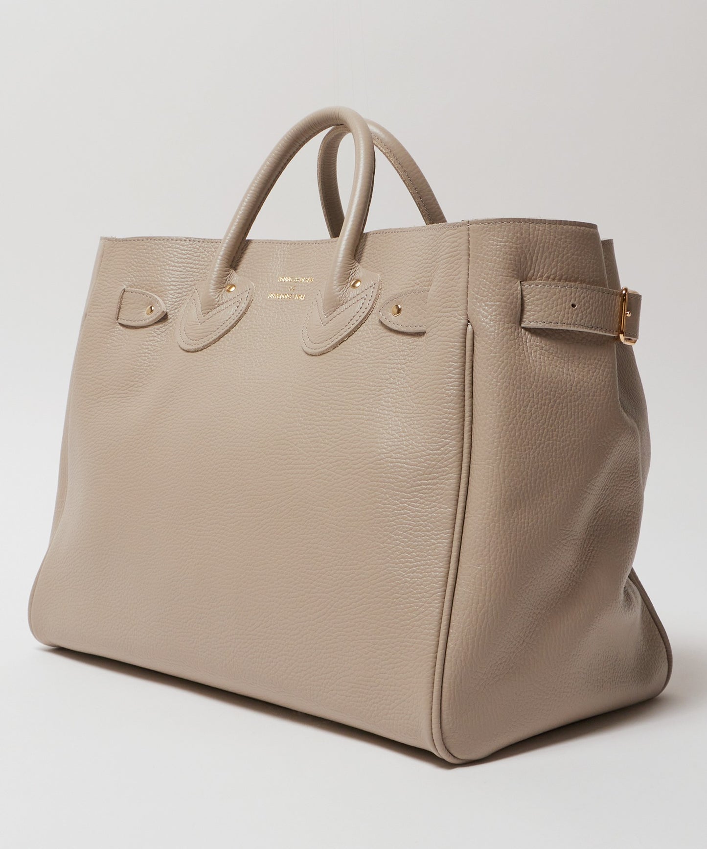 YOUNG & OLSEN / EMBOSSED LEATHER BELTED TOTE M