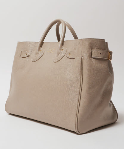 YOUNG & OLSEN / EMBOSSED LEATHER BELTED TOTE M