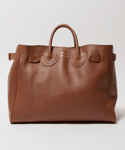 YOUNG & OLSEN / EMBOSSED LEATHER BELTED TOTE M