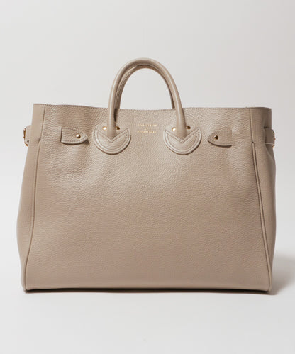 YOUNG & OLSEN / EMBOSSED LEATHER BELTED TOTE M