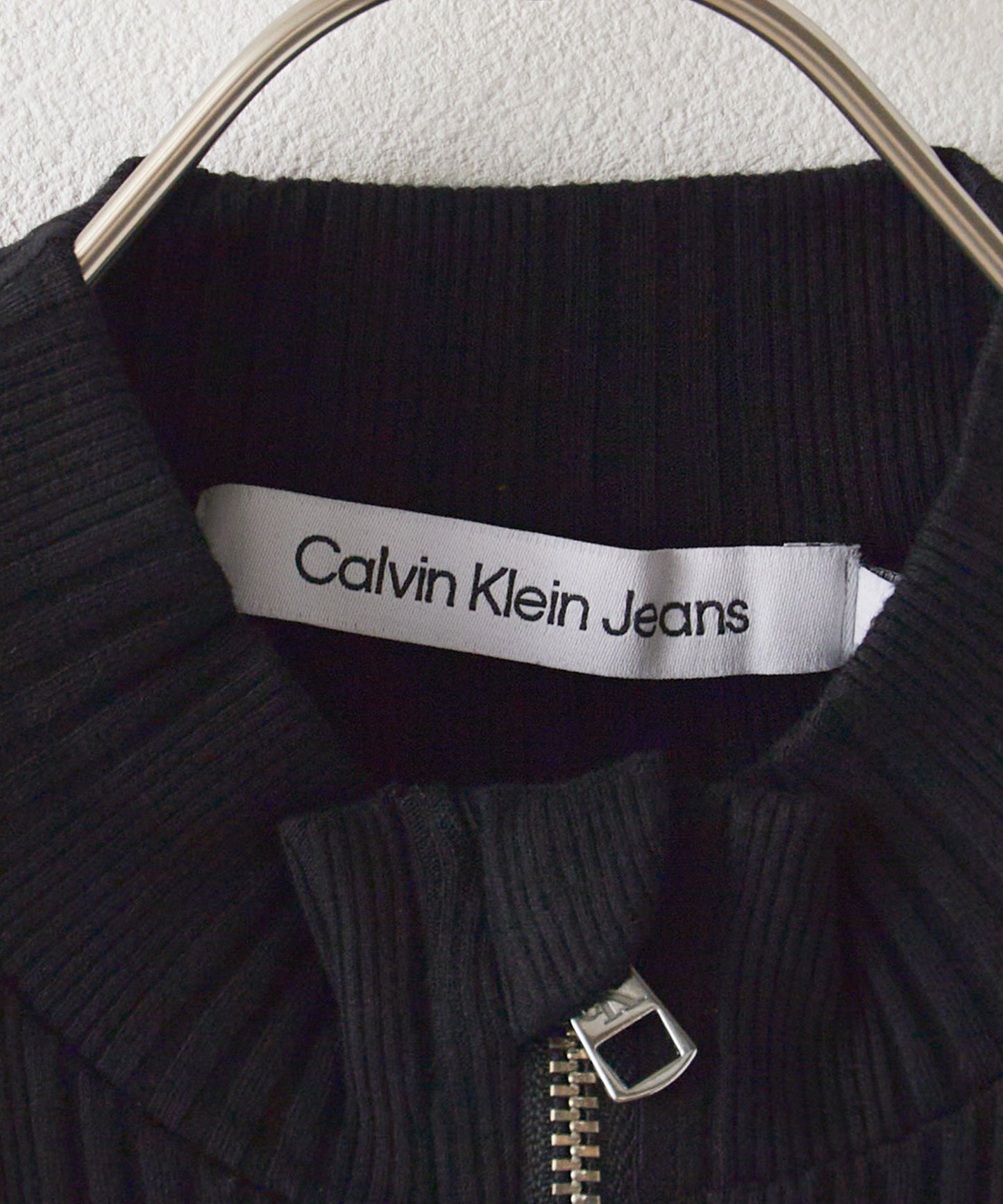 Calvin Klein / VARIEGATED RIB HALF ZIP TOP