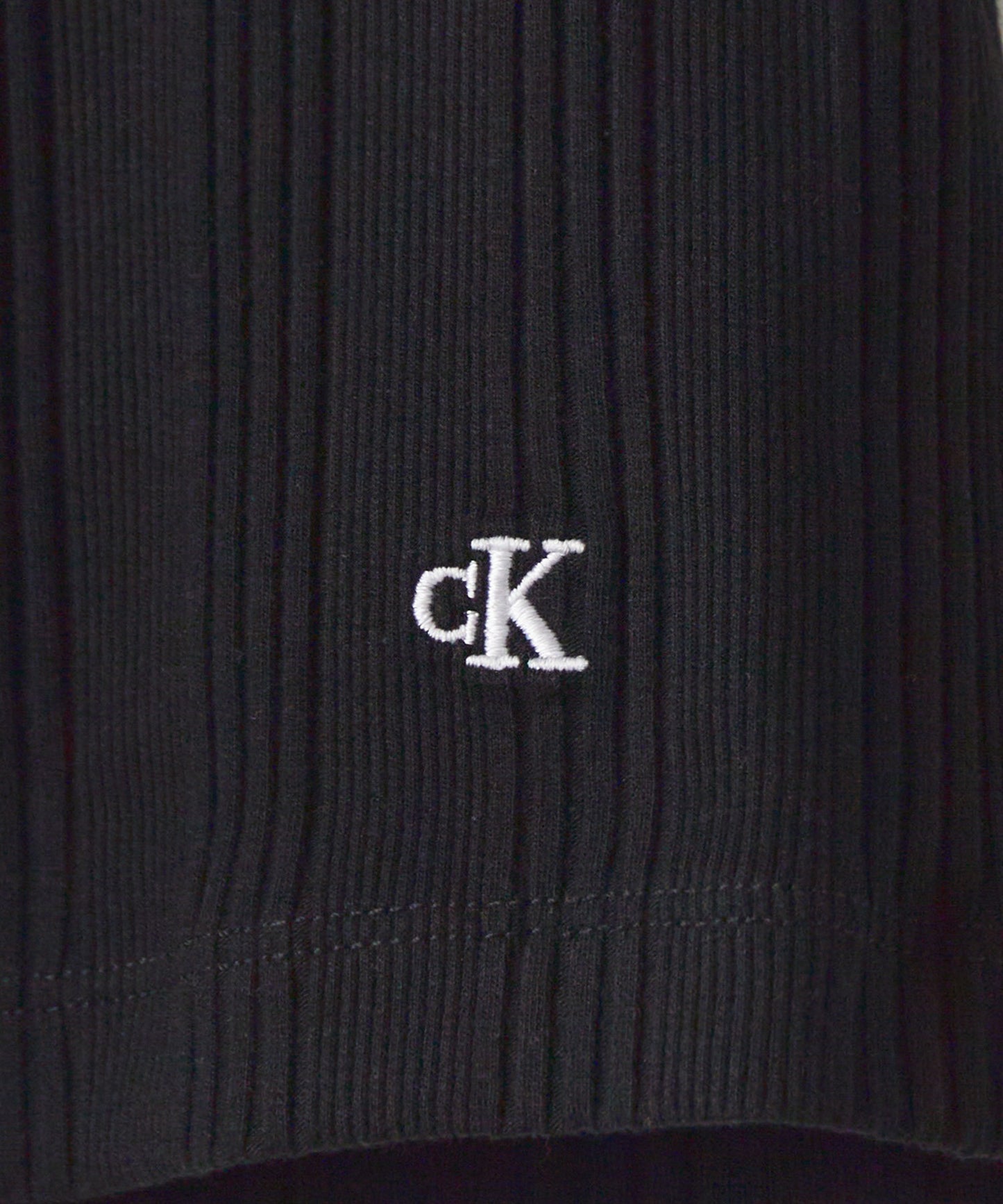 Calvin Klein / VARIEGATED RIB HALF ZIP TOP