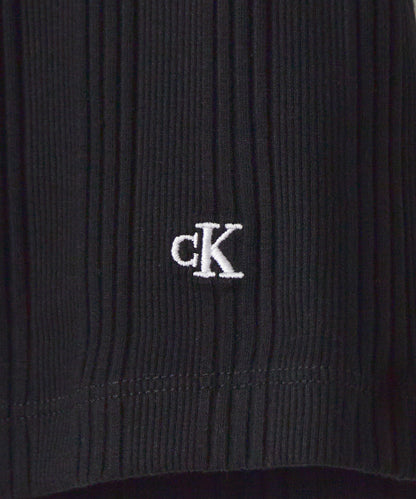 Calvin Klein / VARIEGATED RIB HALF ZIP TOP