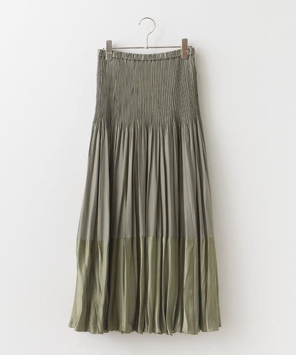 ADAWAS / TWO-TONE PLEATED SKIRT