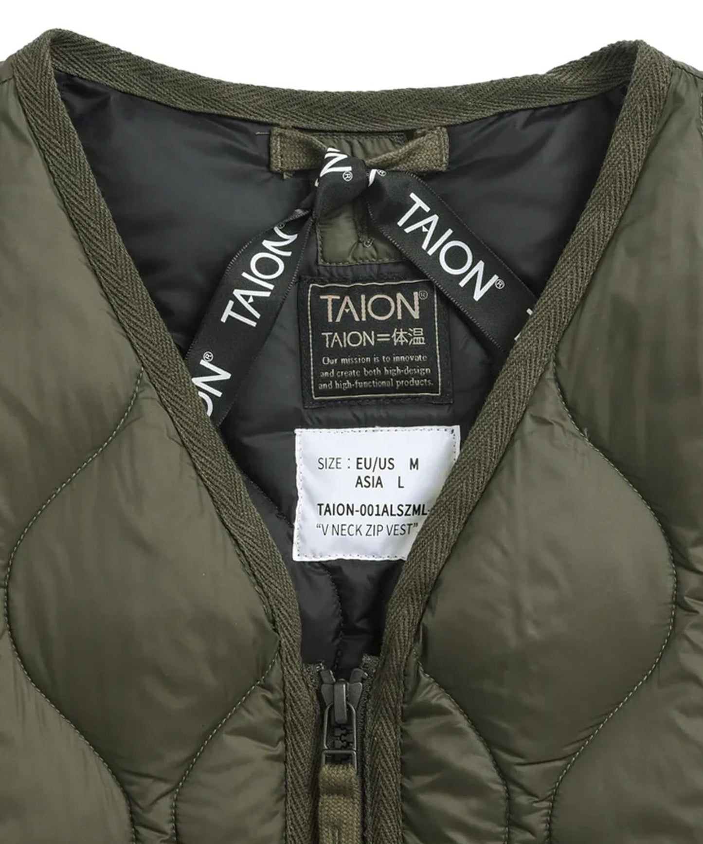 TAION  / MILITARY V NECK W-ZIP DOWN JKT