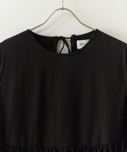 ADAWAS / HIGH-TWIST COTTON JERSEY GATHERED TEE