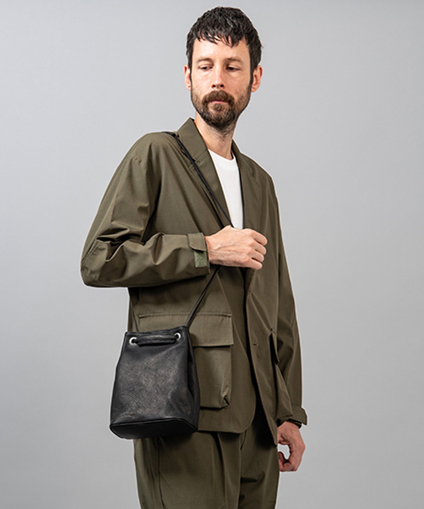 MR.OLIVE / IMPERMA-LEATHER 2WAY SMALL CYLINDER BAG