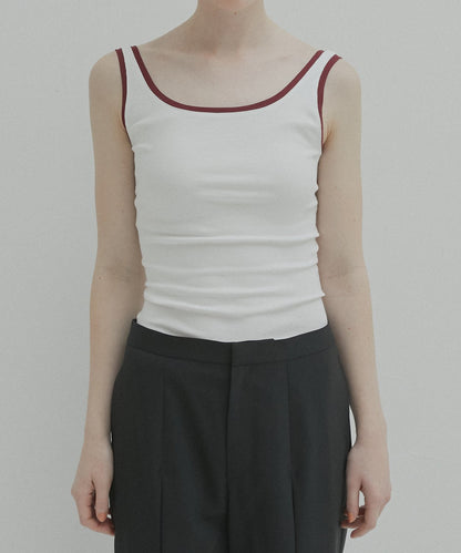 LE CIEL BLEU / Color Trimmed Tank Top タンクタップ