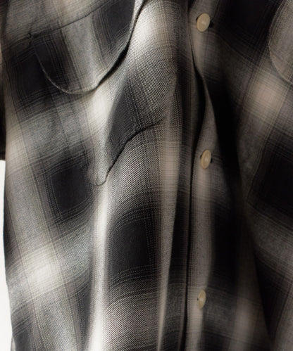 orSlow / OMBRE CHECK SHORT SLEEVE SHIRT BLACK / オンブレチェック ショートスリーブシャツ