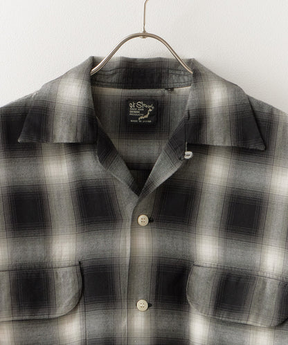 orSlow / OMBRE CHECK SHORT SLEEVE SHIRT BLACK / オンブレチェック ショートスリーブシャツ