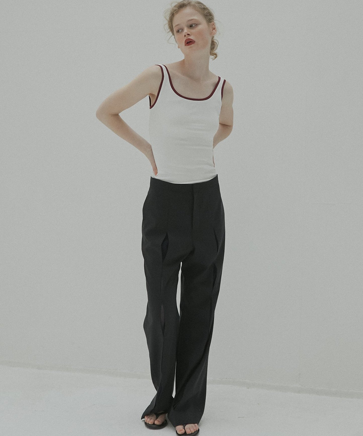LE CIEL BLEU / Slim Flare Pant w/Sheer Detail