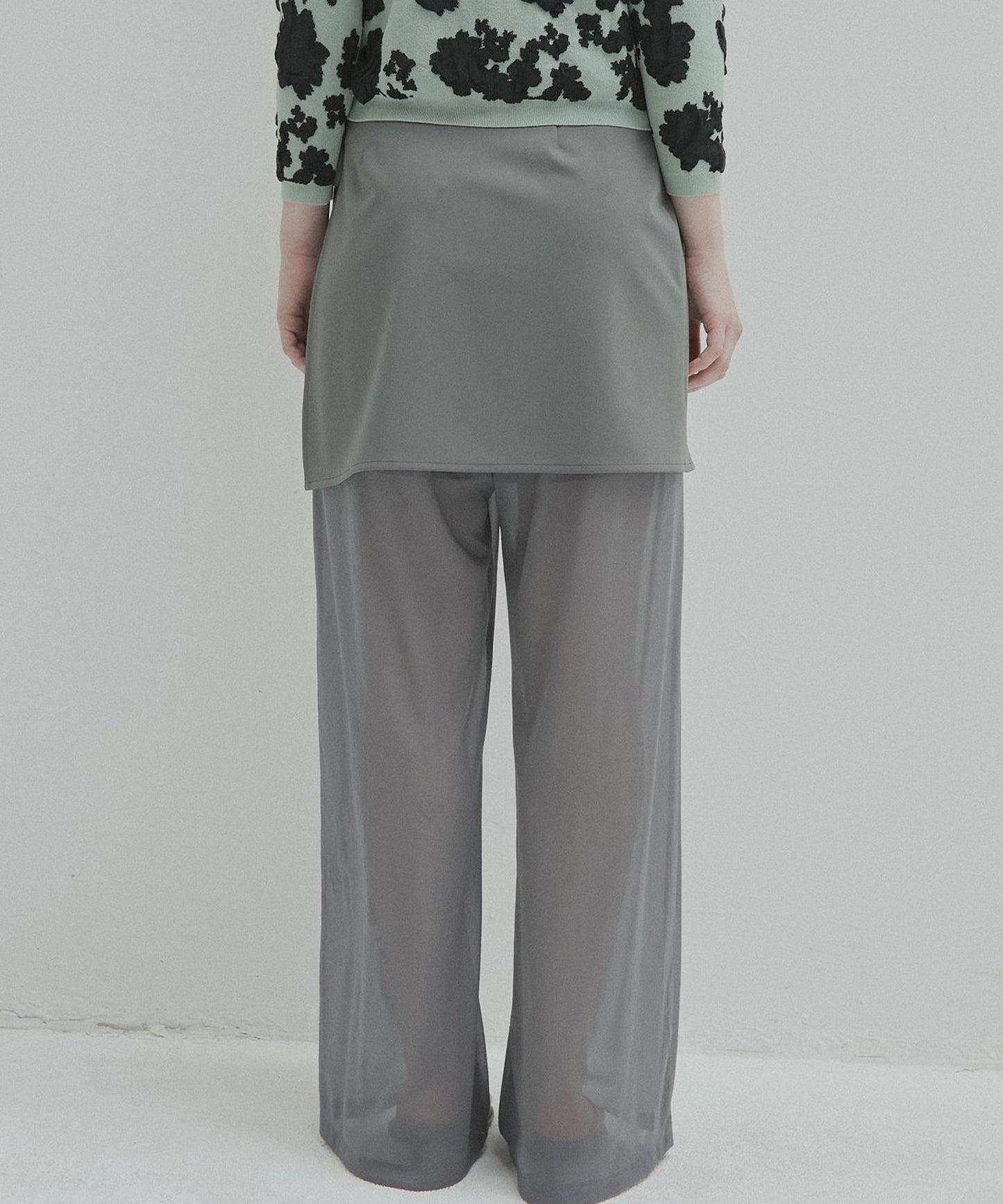 LE CIEL BLEU / Sheer Relax Pant w/Flocked Flower