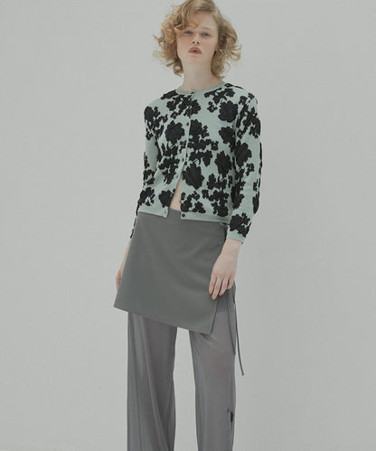 LE CIEL BLEU / Sheer Relax Pant w/Flocked Flower