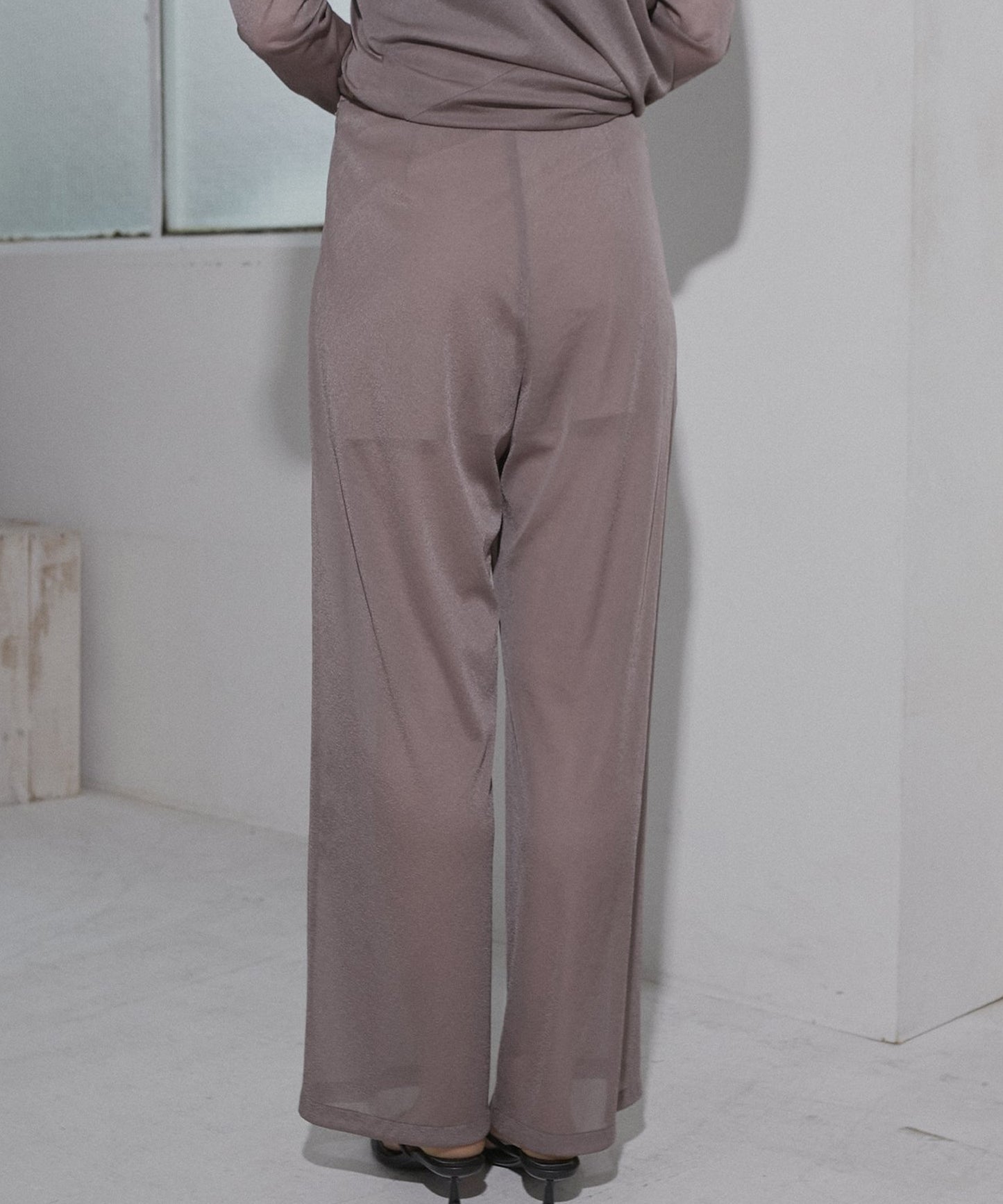 LE CIEL BLEU / Sheer Relax Pant w/Flocked Flower