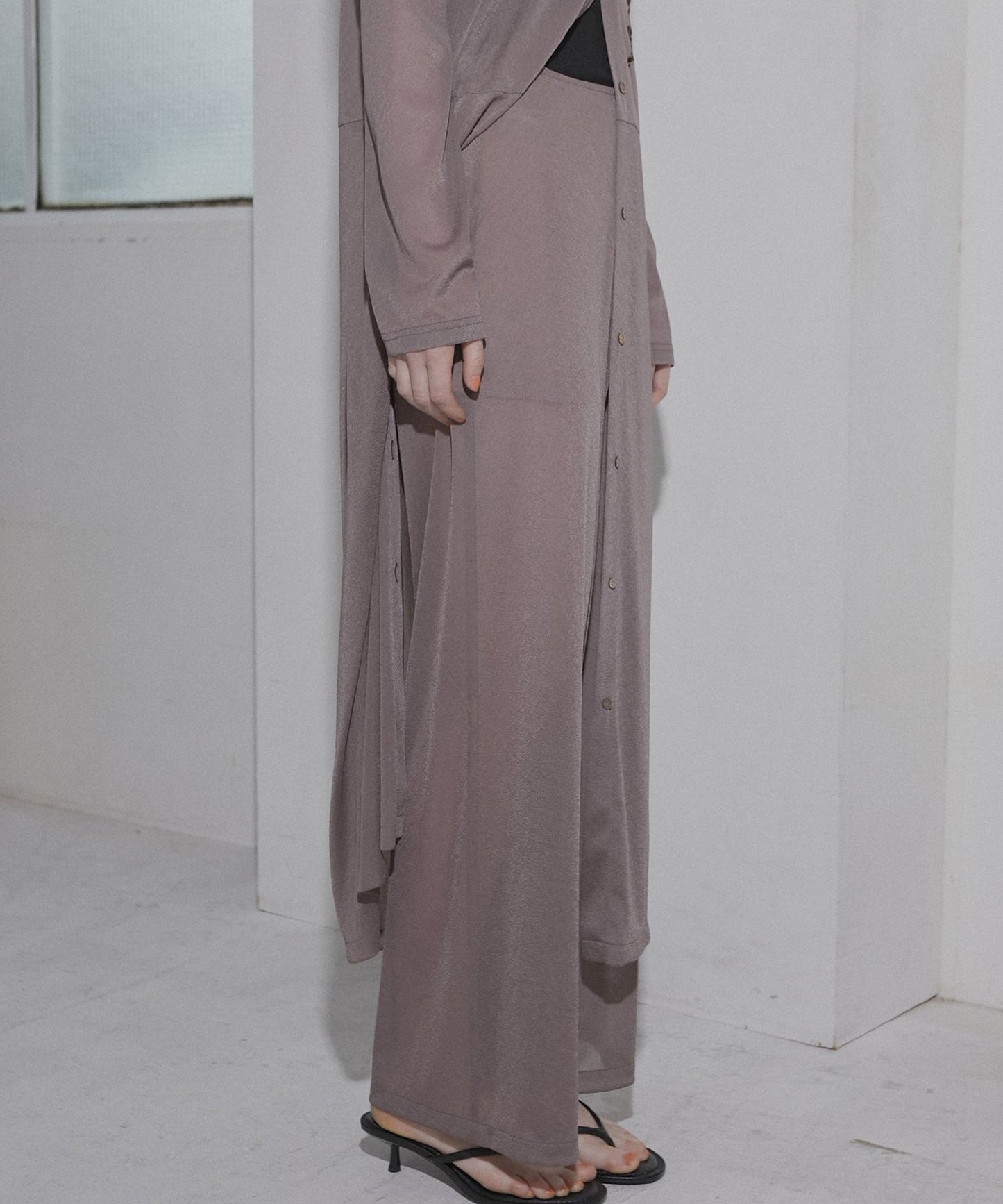 LE CIEL BLEU / Sheer Relax Pant w/Flocked Flower