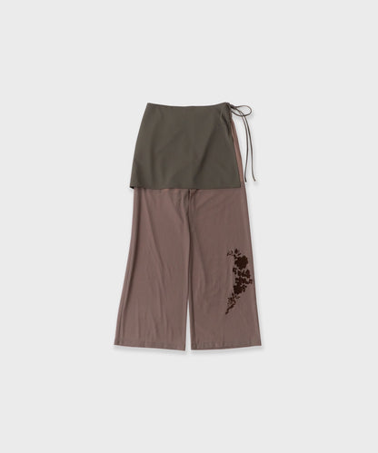 LE CIEL BLEU / Sheer Relax Pant w/Flocked Flower
