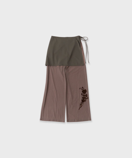 LE CIEL BLEU / Sheer Relax Pant w/Flocked Flower