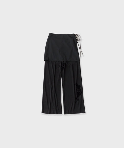 LE CIEL BLEU / Sheer Relax Pant w/Flocked Flower