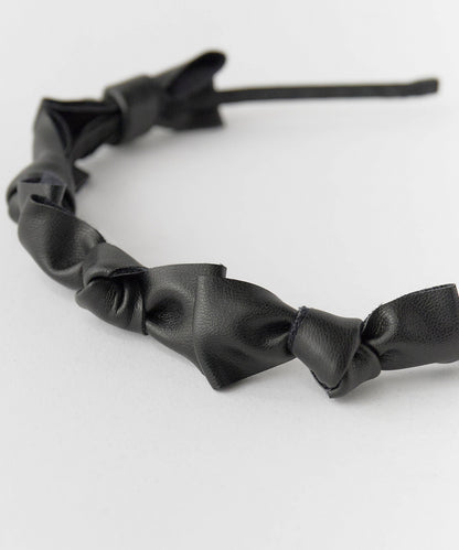 TRESSE / Ribbon Serre-tete in leather レザー カチューシャ